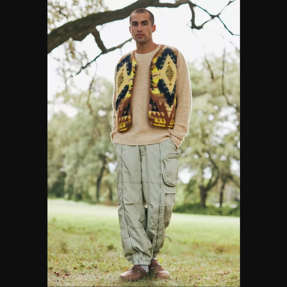 BDG Khaki Green Satin Flight Cargo Pant mens XL